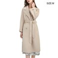 thumbnail image 3 of Jumpingount Otoño Invierno mujer manga larga Color sólido botón viento abrigo fiesta frente abierto ropa con bolsillos laterales ropa regalo de Abrigos y chamarras Beige M Jumpingount AP013344-08, 3 of 6