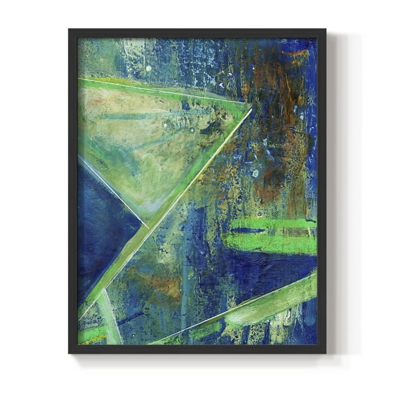 Geometric in Cool VII Framed Print in Black Solid Wood Framed Print No Nail Hanging