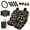 Bee, variant on Eheartsgir Lizard Floral Print 15 Pieces Car Seat Cover Full Set Car Interior Accessories Set with Steering Wheel Cover Car Trash Can Shoulder Pads Coaster Armrest Covers Keychain Universal Fit