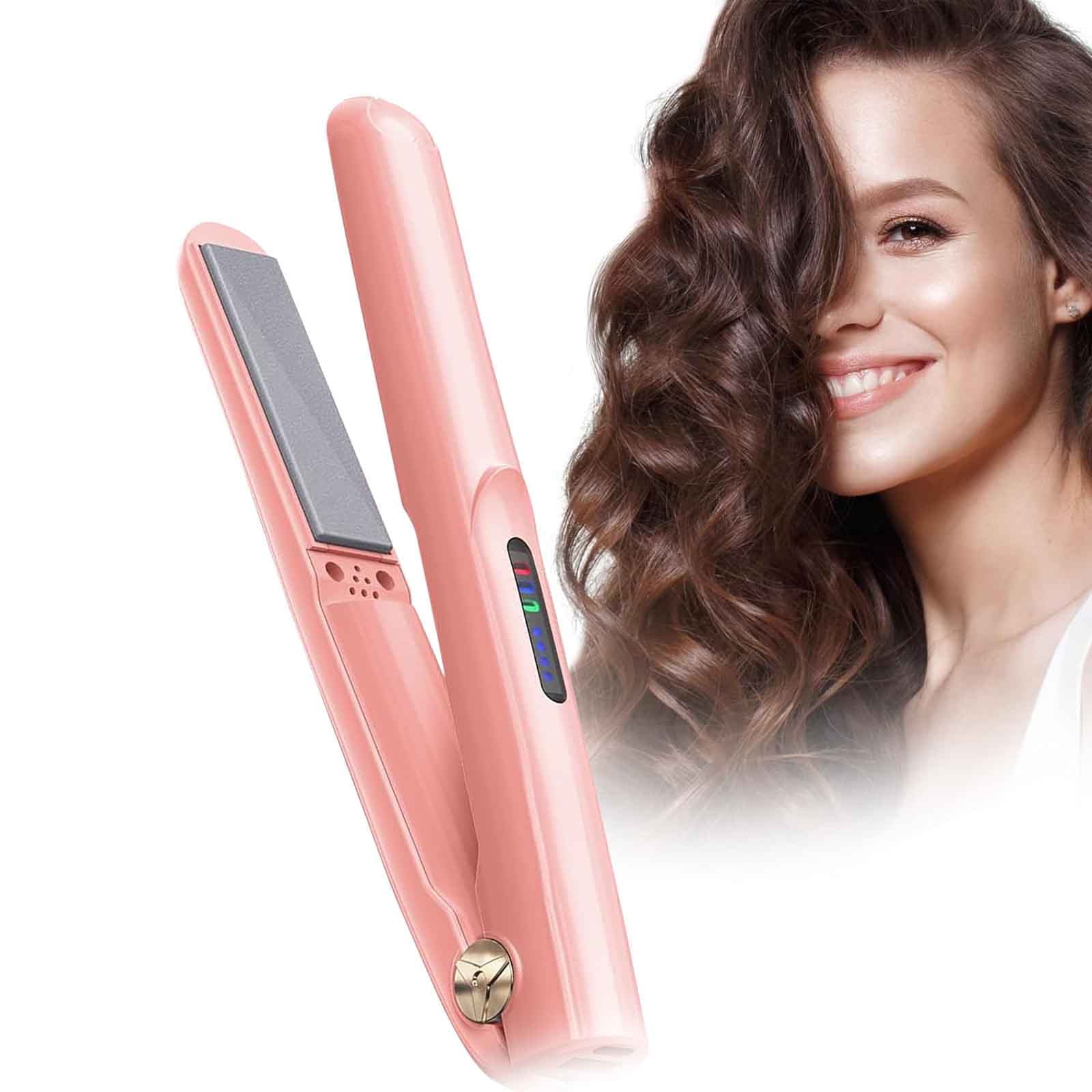 Tarmeek Cordlesses Hair Straightener Curler In 1 Ceramic F 0.7 inch 2600 MAH 2600 mAh Wireless Portable Rechargeable Cordlesses Hair Straightener Curler Great for Spring and Daily Life Gift for Women