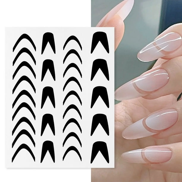 TANGNADE Airbrushs Nail Stickers Nail Stencils French Tip Butterfly Star  Heart Line Nail Decals Printing Template DIY Stencil Tool 