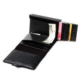 thumbnail image 3 of Mini cartera original con clip para billetes - Cartera delgada - Monedero de cuero - Cartera premium - Tarjetero - Negro puro, 3 of 5