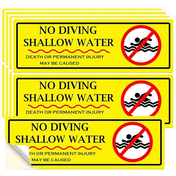No Diving Shallow Water Stickers NO DIVING Adhesive Swimming Pool Safety Warning Stickers Pool Signs