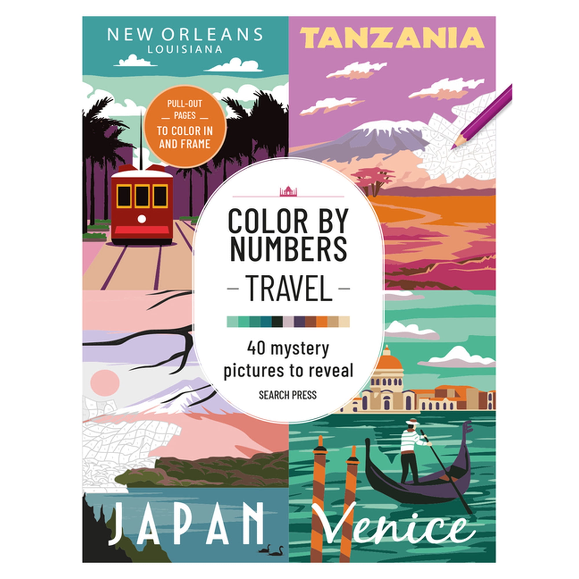 Color by Number Cbn: Travel: 40 Mystery Pictures to Reveal, (Paperback)