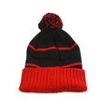 thumbnail image 2 of City Caps Bonnet 2 Tons avec Poignets - Chicago - Noir/rouge, 2 of 2