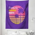 thumbnail image 1 of Vintage Florida Tapestry, Retro Summer Nights Sunset in the Beach Landscape Illustration, Fabric Wall Hanging Decor for Bedroom Living Room Dorm, 5 Sizes, Violet Pink and Yellow, by Ambesonne, 1 of 1