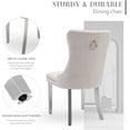 thumbnail image 5 of SoarFlash Velvet Dining Chairs Set of 2, Tall Back Side Chair, Modern Upholstered High-end Tufted Side Chair with Button Back Ring, Silver Plated Legs (Creamy White), 5 of 5