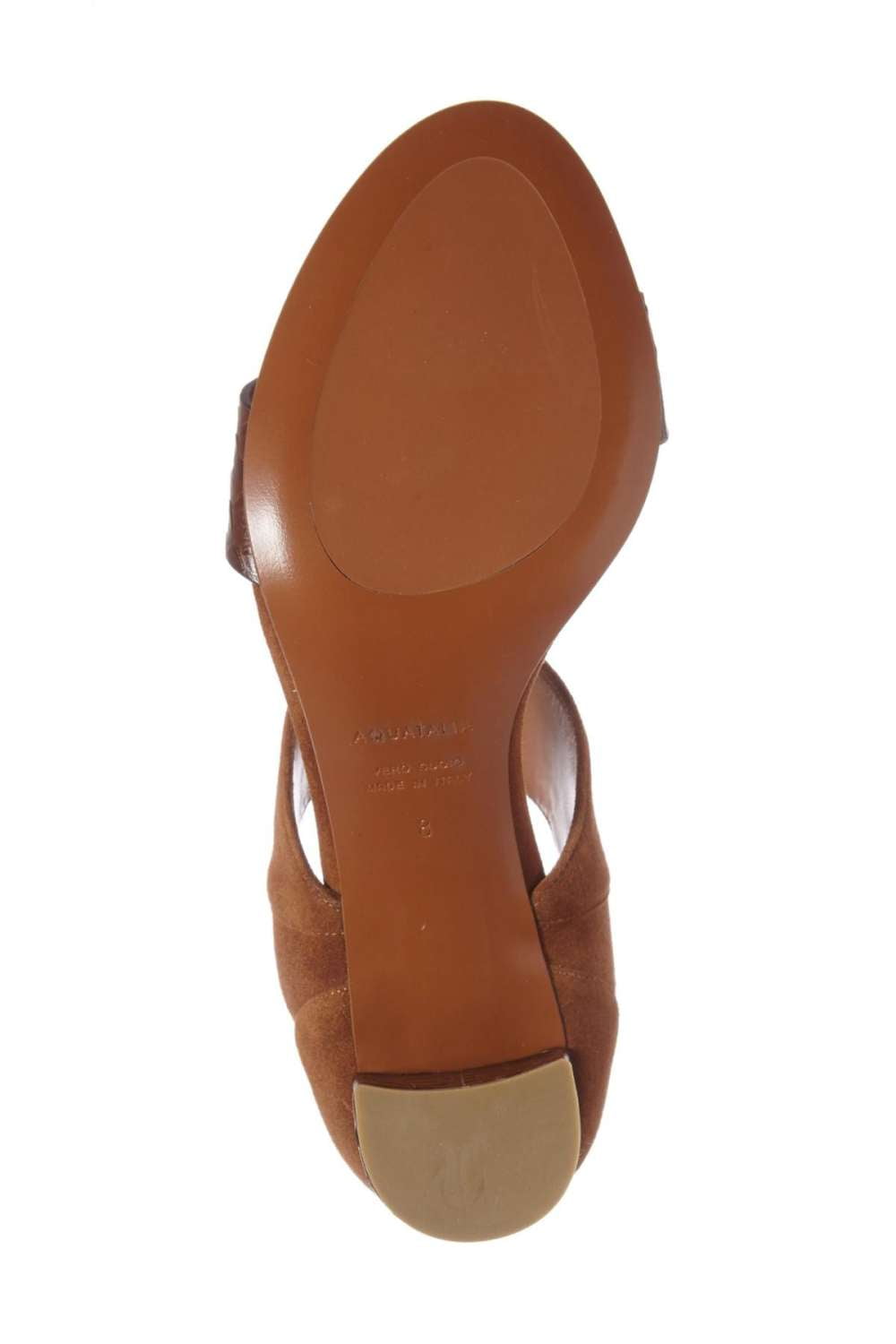 Aquatalia Womens Suzanne Suede Open Toe Casual Ankle Strap, Brown, Size 9.0 Aquatalia Womens Suzanne Suede Open Toe Casual Ankle Strap, Brown, Size 9.0