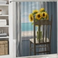 thumbnail image 6 of Pratyus Sunflowers Modern Waterproof Shower Curtain with Hooks for Country Cottage & Farmhouse Bathroom Decor, Sustainable Polyester Fiber, Washable, Various Sizes 36x72, 6 of 7