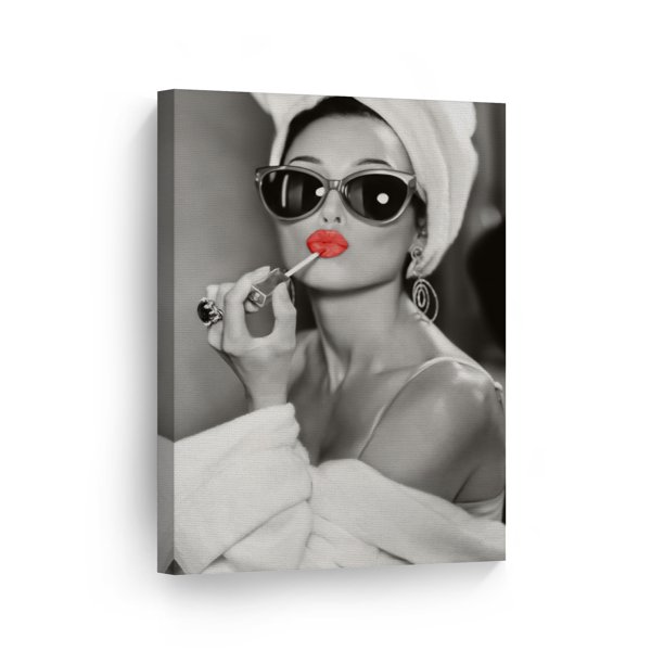 Audrey Hepburn Wall Art Red Lips Canvas Print Makeup Iconic Pop Art ...