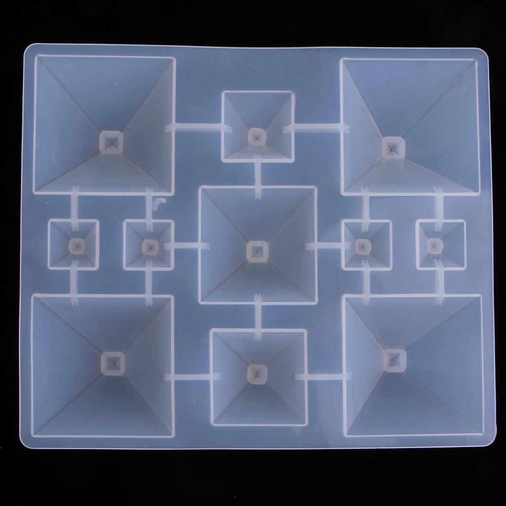 Milageto 17 Cavities Resin Pendant Jewelry Mold Pyramid Ornaments Creative DIY Making