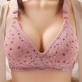 thumbnail image 2 of asdoklhq Bras for Women Plus Size Clearance,Woman's Printing Gathered Together Daily Bra Underwear No Rims, 2 of 3