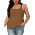 thumbnail image 1 of Charmo Women Plus Size Cotton Tank Top with Shelf Bra Adjustable Wider Strap Camisole Basic Undershirt, 1 of 2
