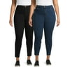 No Boundaries Juniors' Plus Size Classic Skinny Jeans, 2-Pack