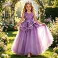 thumbnail image 7 of Fgnfyis Toddler Girl Dresses Tutu Long Gown Wedding Pageant Performance Embroidered Formal Flower Girl Dress Purple 7-8 Years, 7 of 7