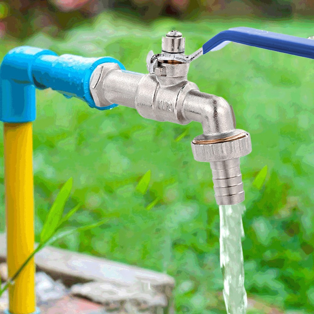 RichLink Single Long Handle Tap Brass Water Faucet Antifreeze Outdoor Garden Irrigation blue