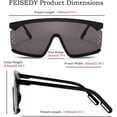 thumbnail image 5 of FEISEDY One Piece Sunglasses Oversized Shades Goggles Men Women B2515, 5 of 14
