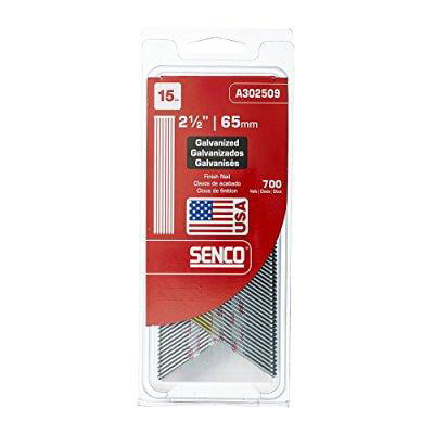 Senco A302509 15 Gauge by 2-1/2-Inch Electro Galvanized Finish Nail 
