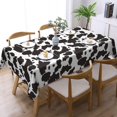 thumbnail image 5 of Cow Print Rectangle Tablecloth Animal Fur Skin Cowhide Black and White Table Cloth Dining Table Cover for Home Kitchen Restaurant Party Buffet Picnic 60 x 84 Inch, 5 of 6