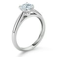 thumbnail image 3 of Gem Stone King 10K White Gold 5MM Cushion Cut White Zirconia Solitaire Engagement Ring for Women (0.71 Cttw, Gemstone, Available in Size 5, 6, 7, 8, 9), 3 of 4