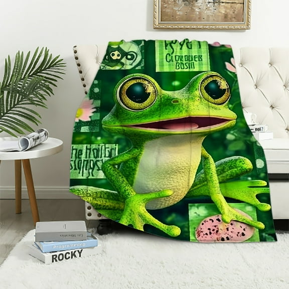 Orinice Frog Gifts for Women, Frog BlanketFrog Stuff for Girls, Christmas Birthday Frog  Blanket Soft Cozy Flannel Throw Blanket Gifts for Frog Lovers 40x50in