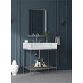 thumbnail image 2 of Maklaine Contemporary White Artificial Marble Bathroom Vanity, 2 of 6