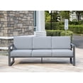 thumbnail image 3 of Royalcraft Aluminum Patio Furniture Sofa, All-Weather Modern Metal Outdoor 3-Seat Couch with Removable, Water-Resistant Cushions (Gray), 3 of 7