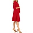 thumbnail image 2 of Women's Two-Piece Suit Set ? 3/4 Sleeve Fitted Blazer and Midi Skirt, 2 of 5