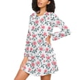 thumbnail image 3 of joogoo Roses Floral-i6 Women's Long Sleeve Nightgown Sleepwear XXXL, 3 of 8