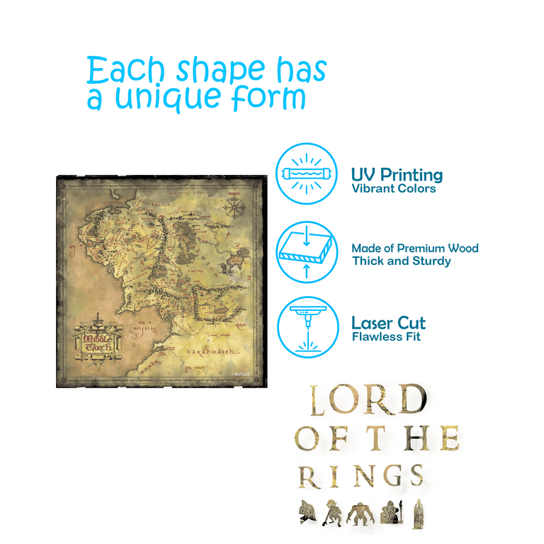 CRAFTHUB Lord of the Rings Puzzles - A3 Map of Middle Earth Puzzle