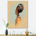 thumbnail image 2 of Designart ' Portrait of African American Woman With Turban II ' Modern Canvas Wall Art Print, 2 of 4
