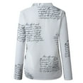 thumbnail image 6 of JDEFEG Size Small Womens Tops T-Shirt Sleeve V Long Blouse Button Neck Tops Women Printing Letters Women's Blouse Fitted Shirts Juniors Polyester White S, 6 of 9