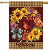 Briarwood Lane Harvest Wreath House Flag