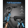 thumbnail image 6 of Electric Bike for Adults, Peak 1500W 28 MPH Fat Tire All-Terrain Electric Motorcycle, Full Suspension Mountain Electric Dirt Bike for Men/ Women Black & Gray, 6 of 9
