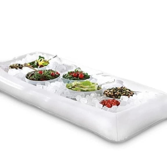Party Essentials Inflatable Buffet & Salad Bar with Drain Plug – 51" x 21", Portable Ice Serving Cooler
