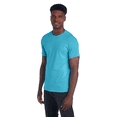 thumbnail image 4 of JERZEES Short Sleeve T-Shirt Aquatic Blue Crewneck Shirts for Men, 50/50 Cotton/polyester Single Tee, Size XL, 4 of 5