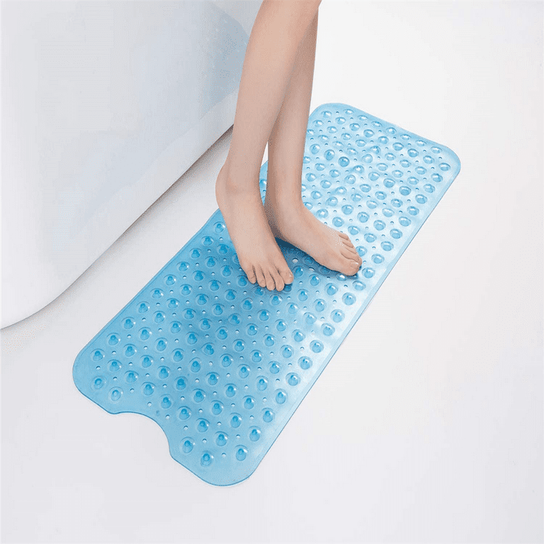 Vive Comb Bath Mat, Large Non-Slip Bathtub & Shower Mat, 40 x 16 Inch Bathroom  Mats for Shwoer, Bath Mats with Strong Grip, High Quality Bathtub Mat  (Blue) 