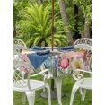 thumbnail image 3 of Outdoor Tablecloth with Umbrella Hole for Patio/Picnic/Party/Camping, Watercolor Floral Waterproof Table Cloth Round Cover Washable, Farmhouse Flowers Colorful Butterfly (Dia 54"), 3 of 8