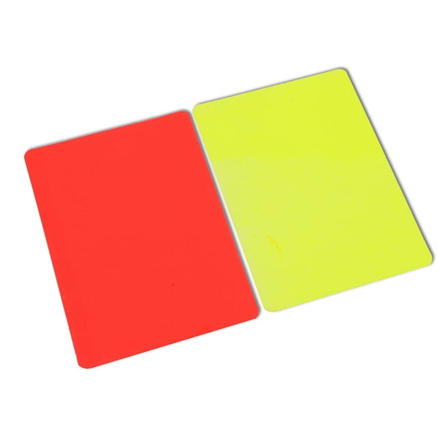 Bewildely Juego de 2 unidades de tarjetas rectangulares de árbitro de fútbol, juego portátil de deporte, tarjetas de PVC rojas y Juegos de cartas