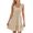 Khaki, variant on Tumotour Summer Dress for women Solid Color Square Neck Sleeveless Ruffle Dress High Waist Smocked Strappy Casual Short Mini Dresses Ear Flounce Wrinkled Hem Dress