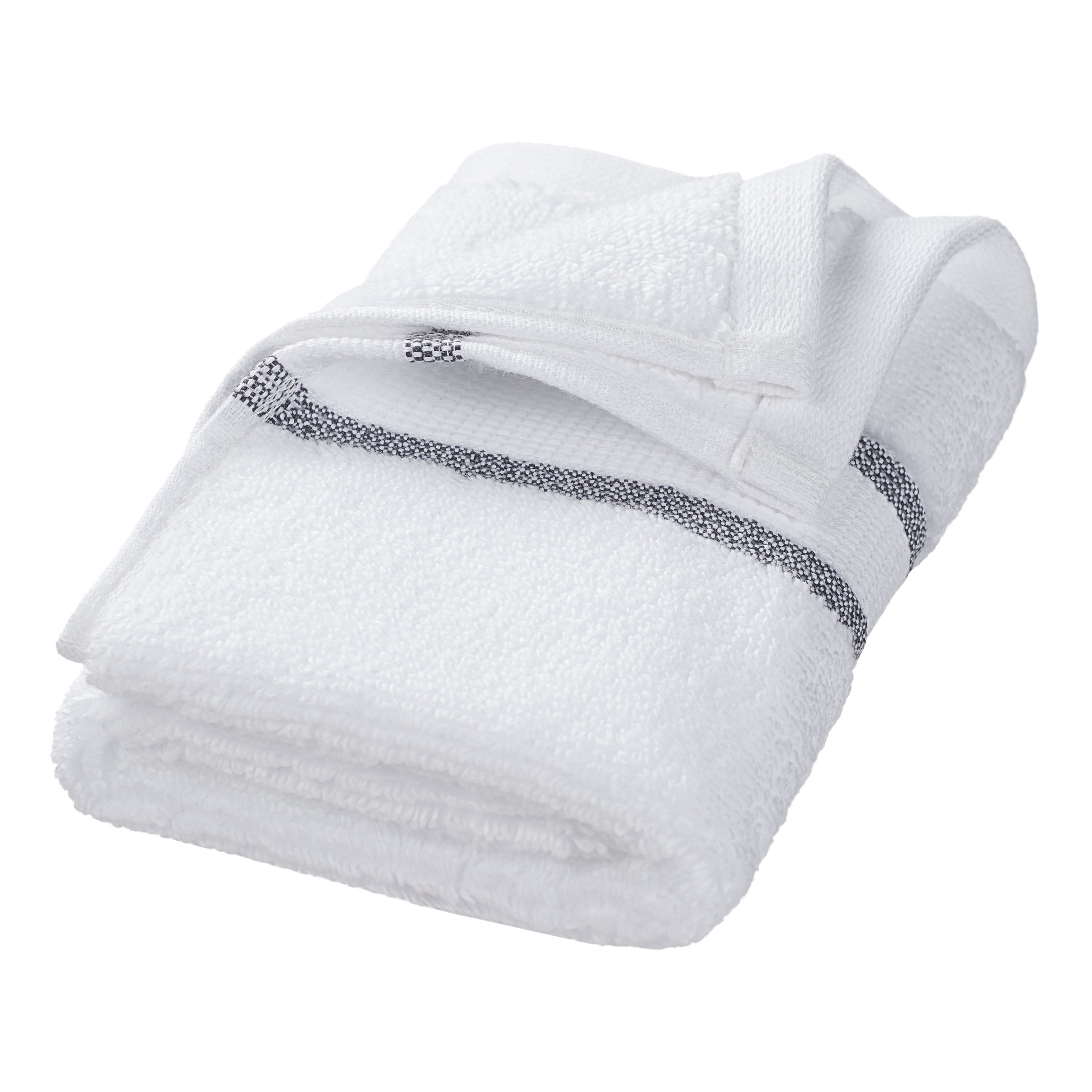 Hotel Style 6-Piece Egyptian Cotton Striped Bath Coordinate Towel Set, Charcoal Sky