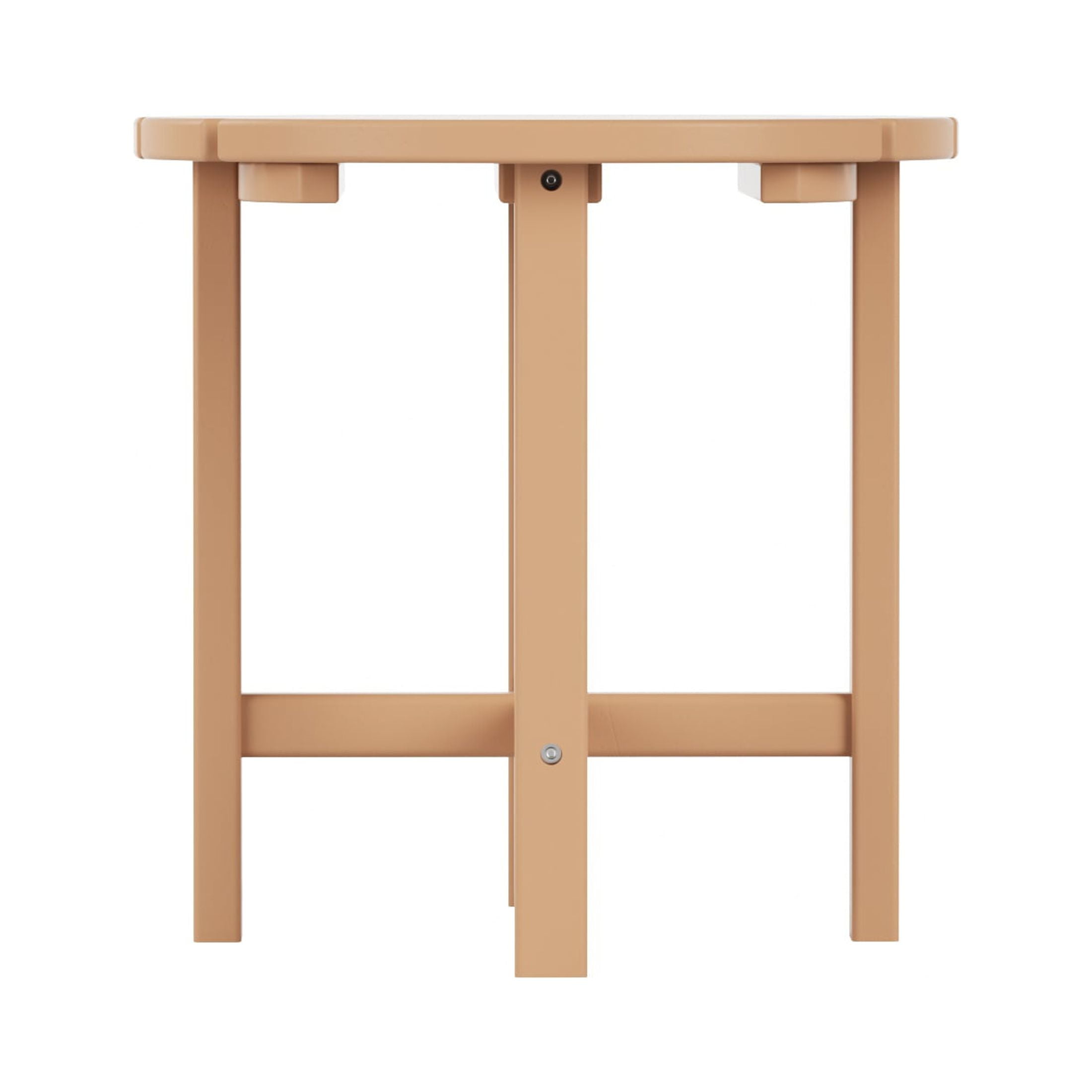 Garden 18" Inch Round Plastic Outdoor Patio Side Table, Teak