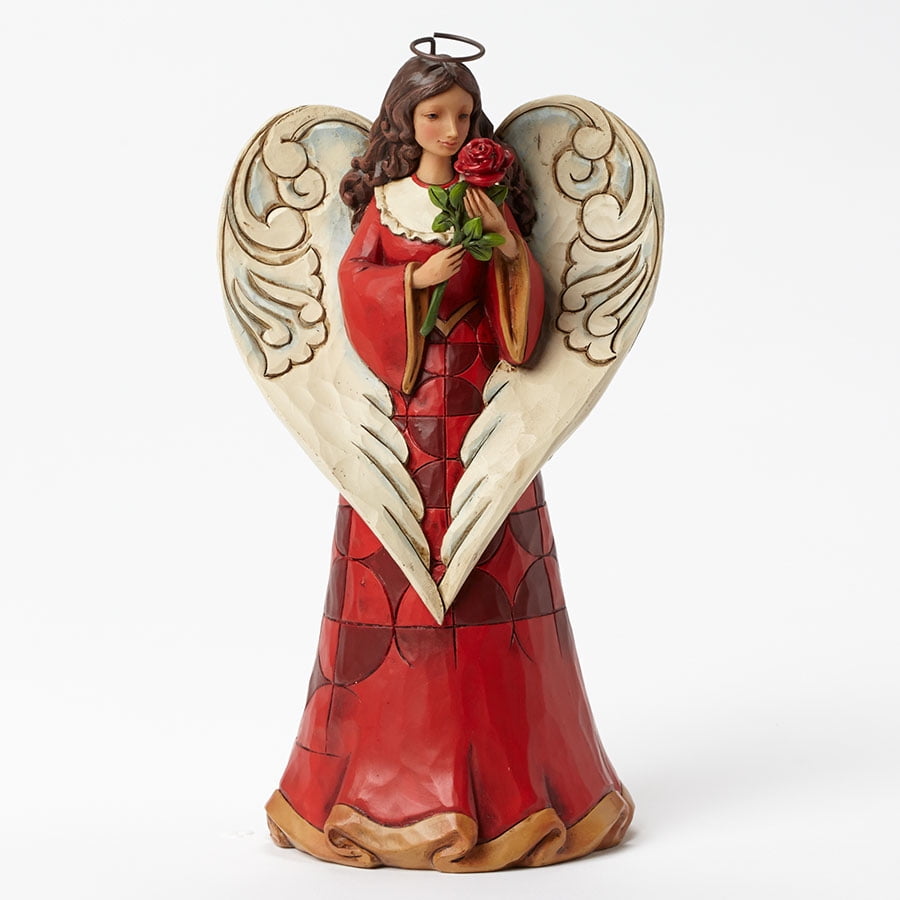 Jim Shore Blessed is Love in Bloom Angel Red Rose Valentine Day