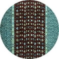 thumbnail image 1 of Ahgly Company Indoor Round Abstract Light Blue Modern Area Rugs, 7' Round, 1 of 4