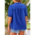 thumbnail image 2 of Camisa de Mujer PRETTYGARDEN de Algodón Azul con Botones Talle M, 2 of 8