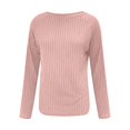 thumbnail image 3 of Moxiu Long Tunic Sweaters for Women Lightweight Crewneck Sweater Loose Fit Basic Shirts High Low Curved Hem Jumper Top Soft Comfy Pullover 2025 Pink,M, 3 of 6