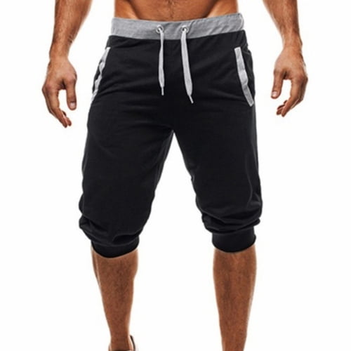MURTIAL Mens Shorts Sport Pure Color Bandage Casual Loose Sweatpants Drawstring Pant 