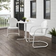 thumbnail image 2 of Crosley Furniture Tulip 3 Piece Metal Outdoor Bistro Set in White, 2 of 8