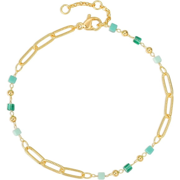 Gold Chain Bracelet For Women 14K Gold Plated Dainty Bracelets With Adjustable Chain Cute Bracelet Gold Trendy Jewelry[J3418]