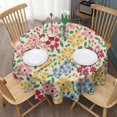 thumbnail image 3 of Pioneer Flower Floral Print Pattern Round Tablecloth 60"x60",Wrinkle Wipeable Table Cloth for Kitchen Dining Room Picnic Patio Party, 3 of 6